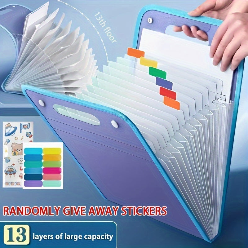 Waterproof A4 Vertical File Organizer with 13 Pockets