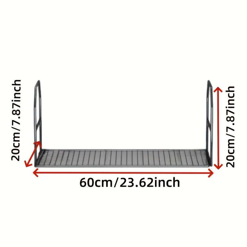 Modern Metal Foldable Storage Rack for Kitchen & Bedroom Organization - Convenient Hanging Shelf for Small Items - No Electricity Required