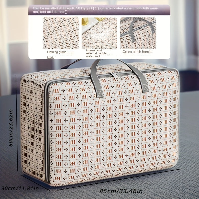 Elegant Rectangle Storage Bag with Owl Wing Closure - Waterproof, Mildew-Resistant, Ideal for Clothing, Moving, Packing, Sundries, Seasonal Quilt. Perfect for Home Kitchen Organization and Under-Bed Storage.