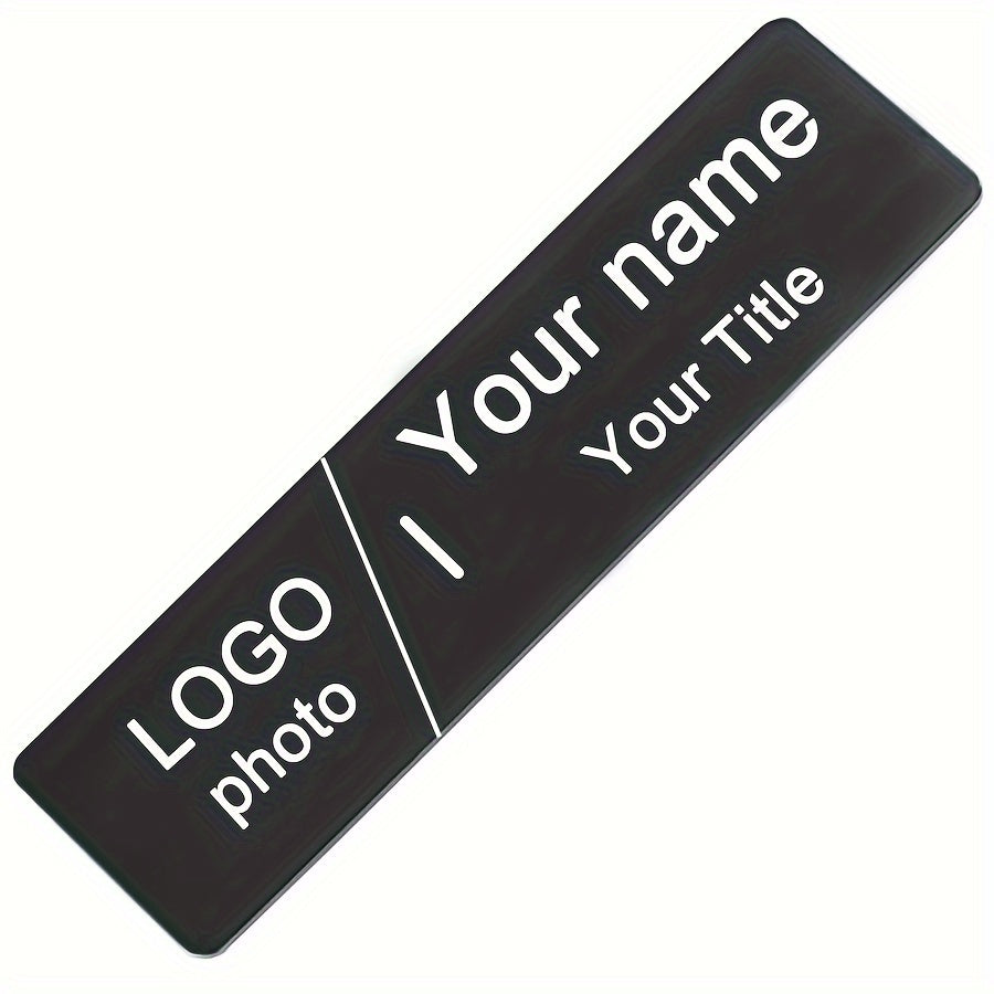 Unique Personalized Name Tag Pin – Sophisticated Stainless Steel Badge with Custom Engraving, Simple and Elegant Design, Fun Slogan Option for Company Identification – Square Badge Ideal for Executives and Industry Experts.