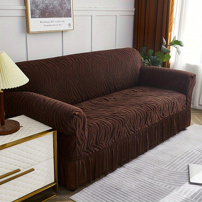 Stretch integrated sofa slipcover for home decor protection.