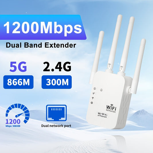 Momotor-Wifi Extender enhances WIFI signal with 2.4G band and 4 antennas. Easy setup, includes Ethernet port. Ideal for home, office, and coffee shops.