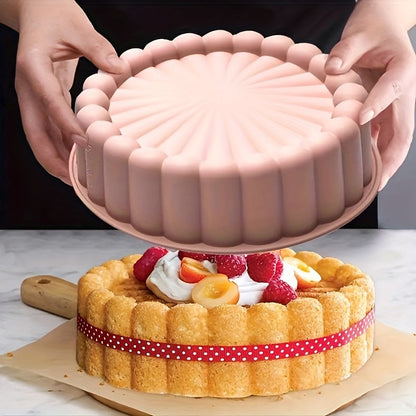 1 piece of Cake Mold, Round Cake Pan, Non-stick Silicone Baking Pan for Wedding Birthday Parties, DIY Baking Tool, Multifunctional Household Kitchen Gadget