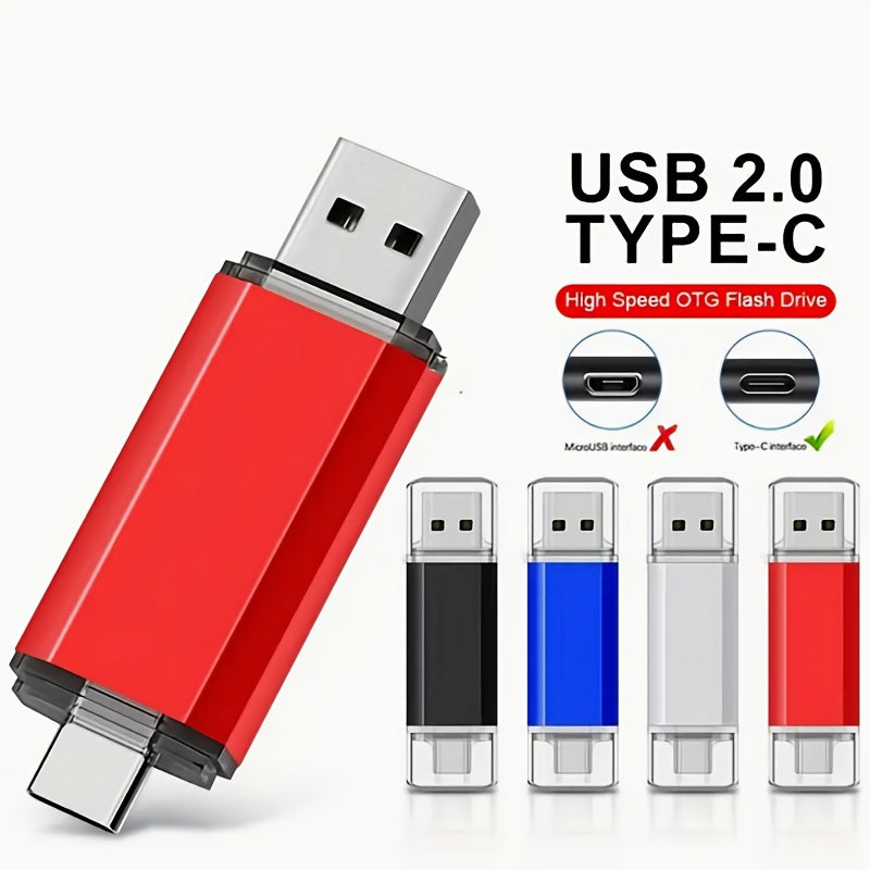 Dual C-Type USB Flash Drive with high speed interface, suitable for Android smartphones and tablets.