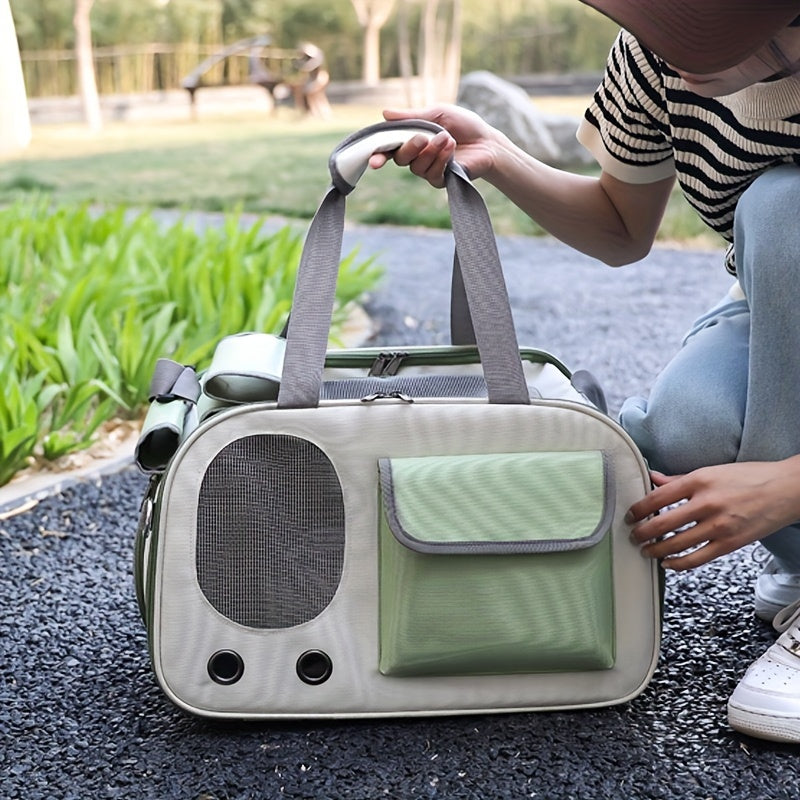 Lightweight, breathable and durable portable cat carrier that folds for easy storage.