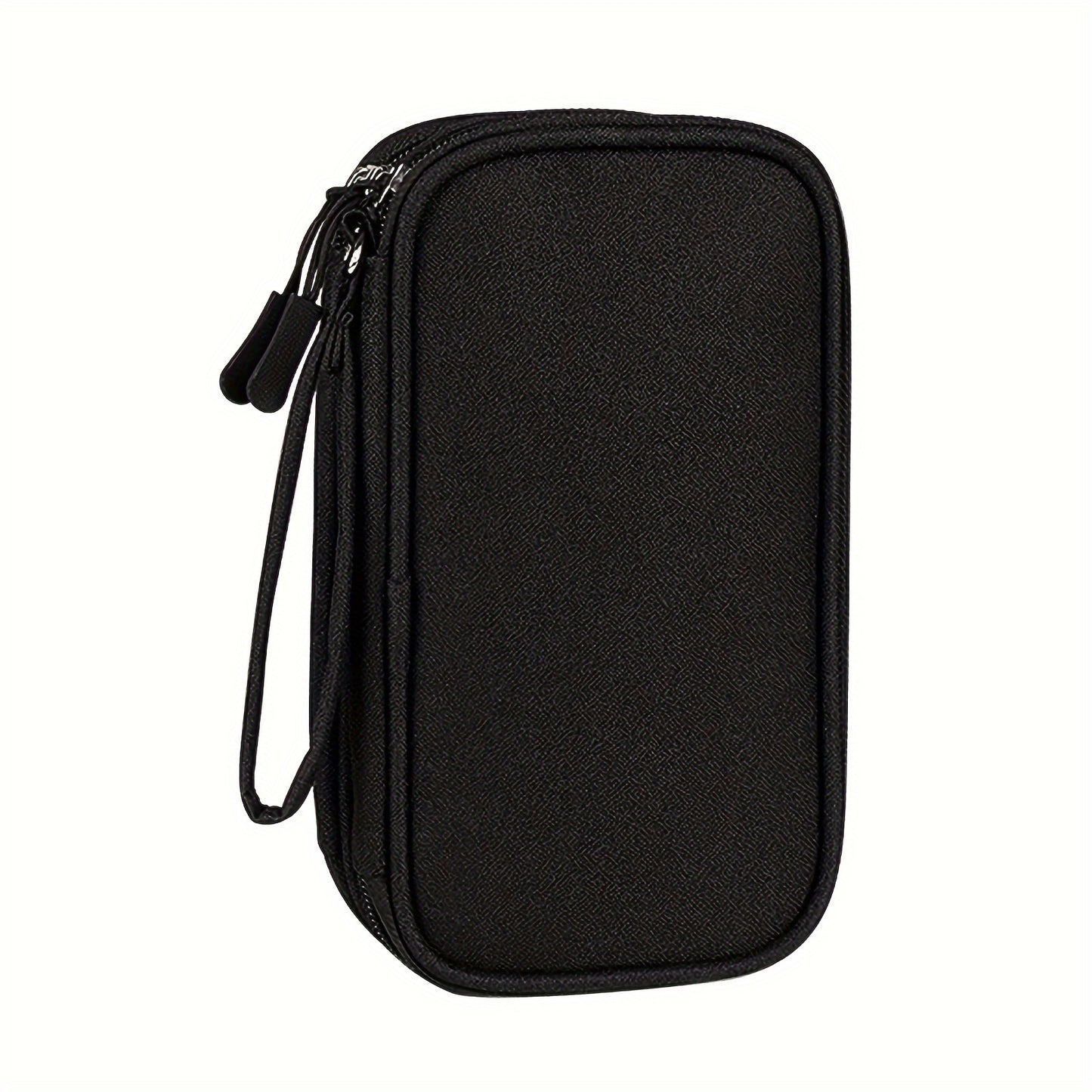 Travel cable organizer for cables, chargers, cell phones, and headphones.