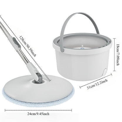 Вращающееся ведро для уборки позволяет легко всасывать и отделять грязную воду, обеспечивая уборку без помощи рук с помощью плоской швабры, используя всего лишь одно ведро.