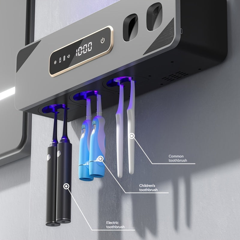 Wall-mounted smart touchless toothbrush and drying rack with rechargeable lithium battery, USB charging, unscented, gift boxed.