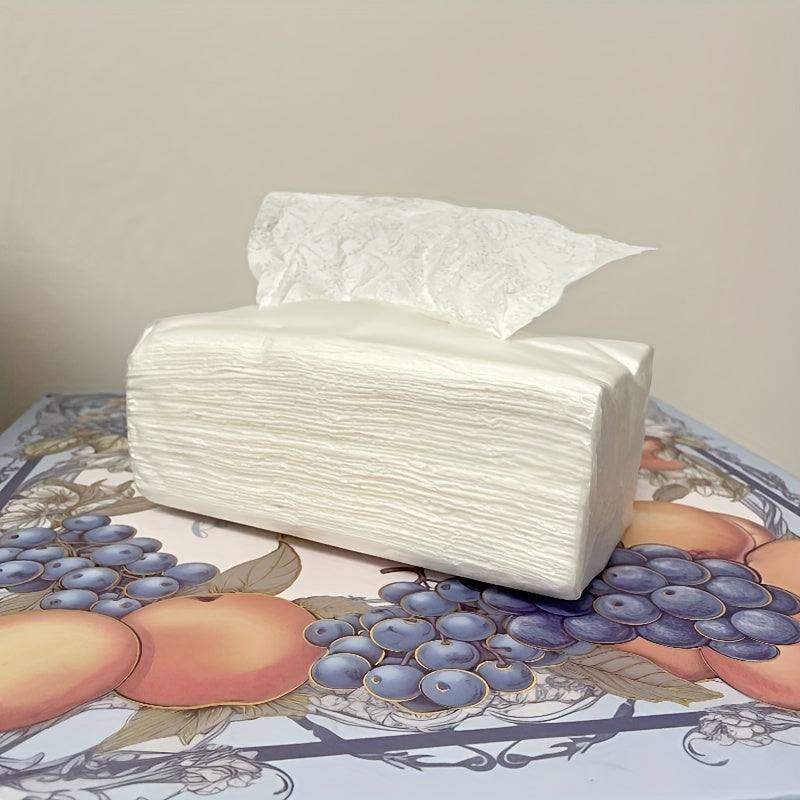 Individual sheets of multi-pack large capacity, dye-free paper napkins, hand tissues, and toilet paper for use in the home, office, dorm, or car. Perfect for cleaning supplies.