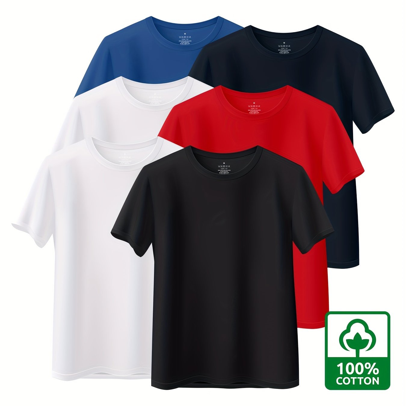 6 cotton men's short-sleeve t-shirts, 180g, Middle East