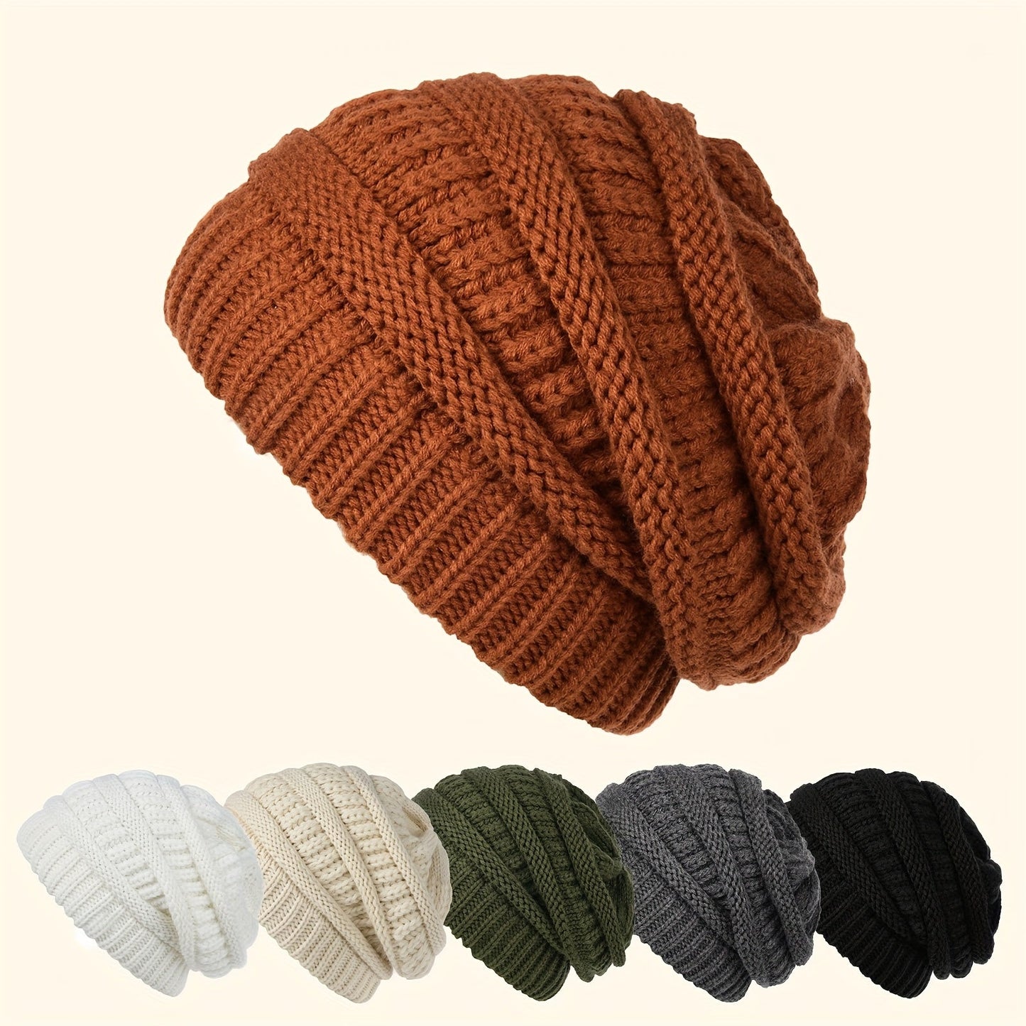 Soft slouchy knit winter beanie suitable for women and men, perfect for winter holidays.