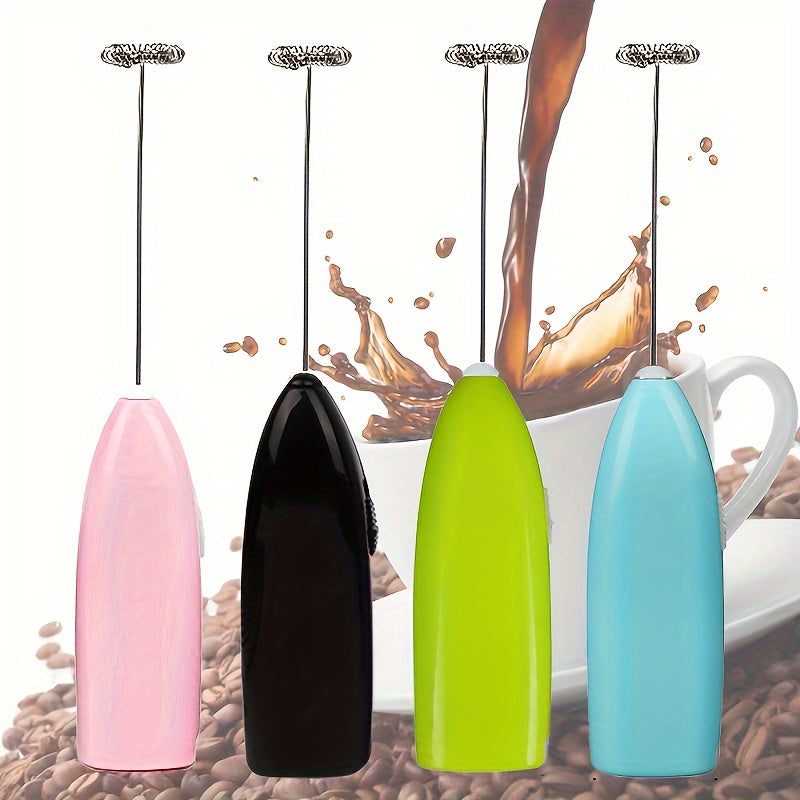 Compact and Convenient Battery-Powered Milk Frother and Egg Beater for Coffee, Cappuccino, and Creamers - Portable Kitchen Gadget