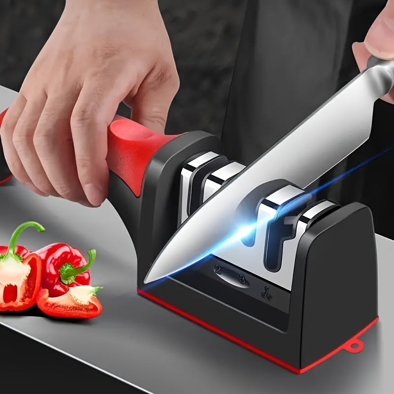 Convenient and Comfortable Knife Sharpener - Portable, Versatile Kitchen and Dining Accessory for Effortless Sharpening