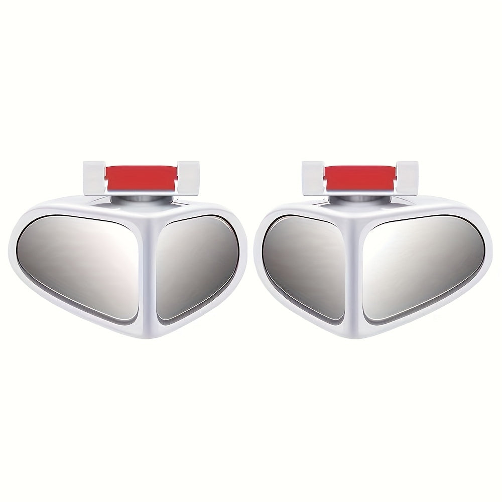 2-Pack of adjustable blind spot mirrors for cars with universal fit, wide angle view, HD clear glass. Suitable for trucks, SUVs, sedans.