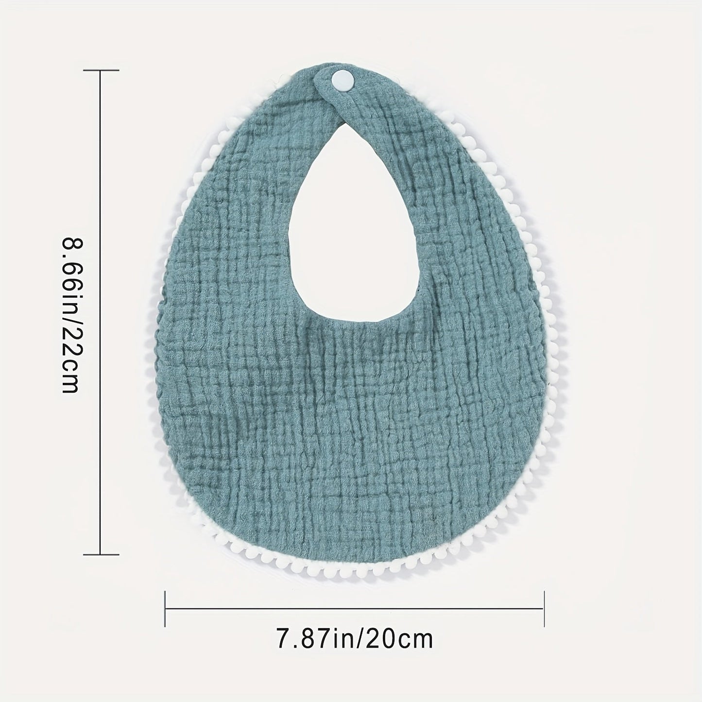 Набор из 5 детских муслиновых слюнявчиков с помпонами, мягкие и регулируемые слюнявчики для младенцев мальчиков и девочек, идеально подходят для времени кормления