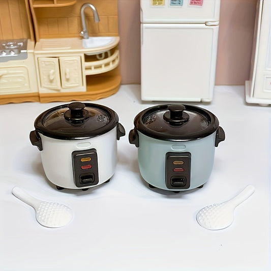 Classic Mini Rice Cooker Set: Kitchen Scene Accessory with Plastic Simulation Model, Food-themed Decor Set for Any Room Type, No Electricity Needed