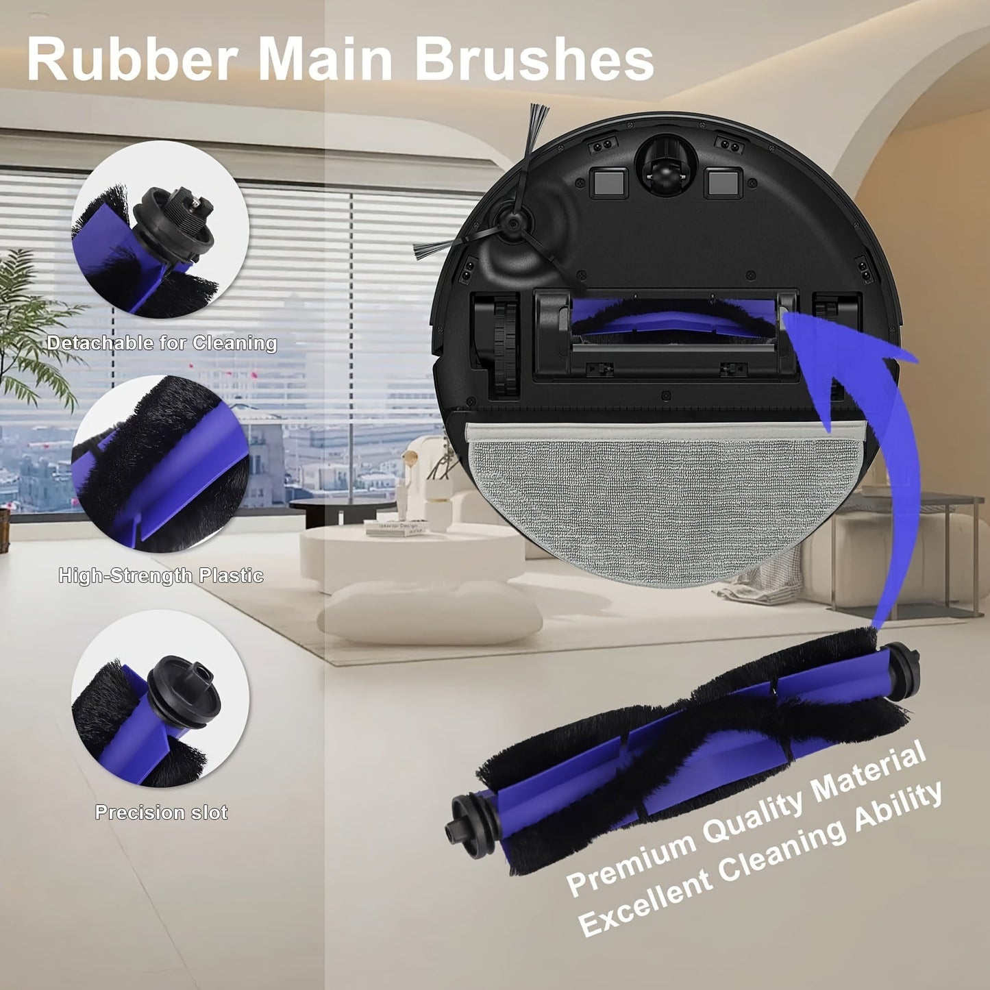 Eufy RoboVac X8/X8 Hybrid uchun almashtirish qismlari - Plastik materialdan yasalgan pol qo'shimchalari aksessuarlarini o'z ichiga oladi. Iltimos, ushbu qismlar Eufy X8 Pro bilan mos kelmasligini unutmang.