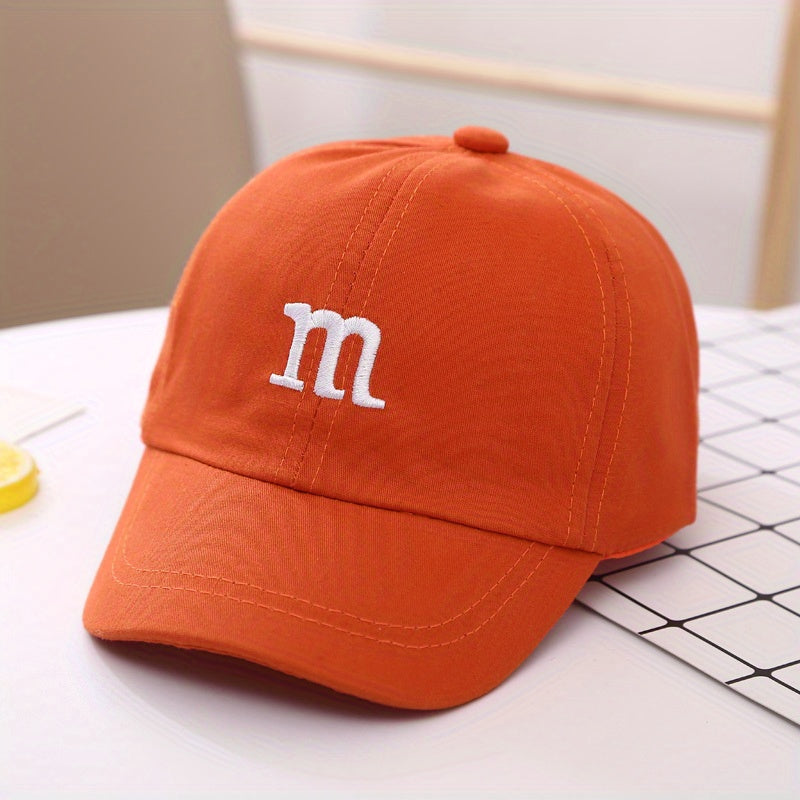 Fashionable children's baseball cap with adjustable fit and solid letter design for baby boys.