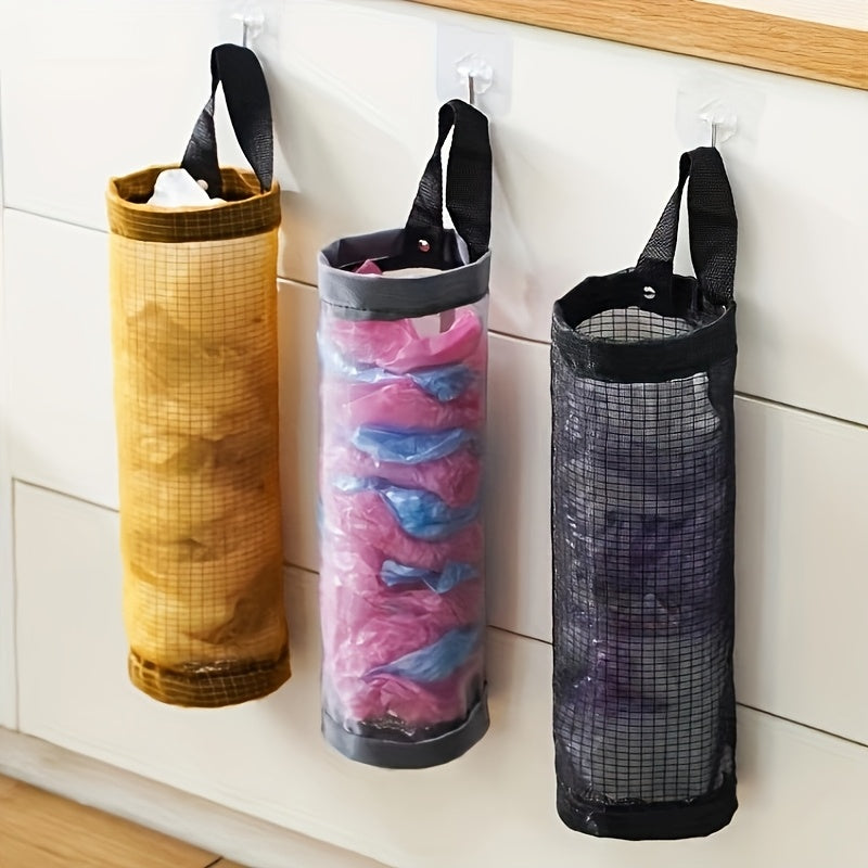 The Space-Saving Mesh Plastic Bag Rack is a breathable, washable, and foldable solution for organizing your kitchen. It is the perfect choice for maximizing space and keeping your bags organized.