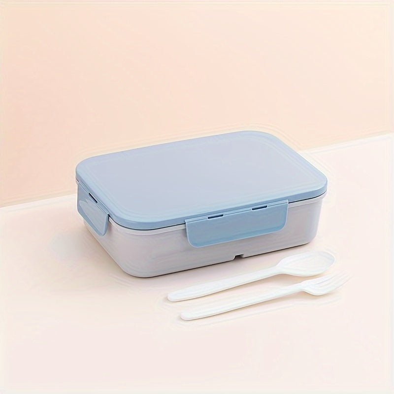 A leak-proof, microwaveable Japanese-style lunch box with compartments, perfect for students and office workers on the go. This high-quality plastic container is ideal for travel and can hold a large amount of food.