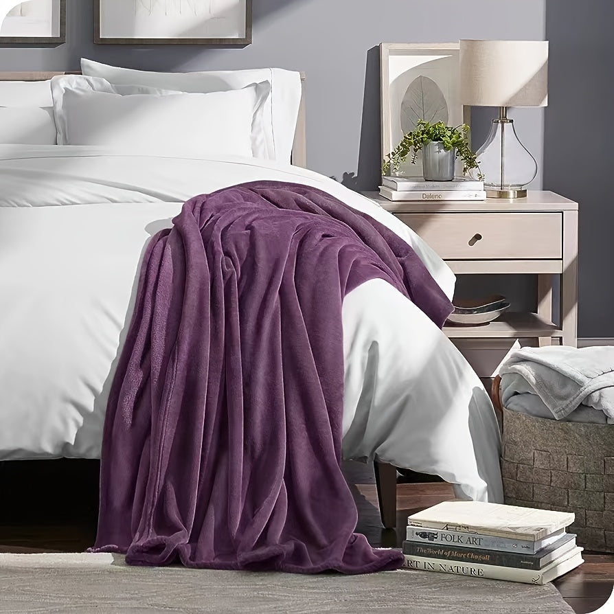 Dark Purple Blanket measuring 1 piece, generously sized for a Large Double. This luxurious Super Soft Plush Blanket features a stunning Bohemian Style design, perfect for cozying up during naps, on the sofa, in the car, or while camping. Ideal for