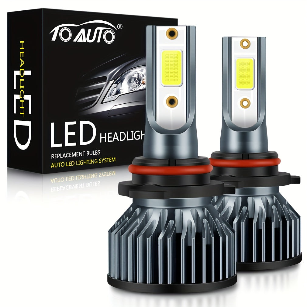 2pcs H4 LED Headlight Bulbs for Car, 40W, 12V, 6000K, Without Battery