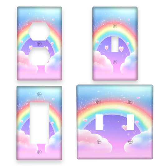 Rainbow Light Switch Wall Plate for Indoor/Outdoor Use in Bedroom, Kitchen, Bathroom - Decorative and Reusable