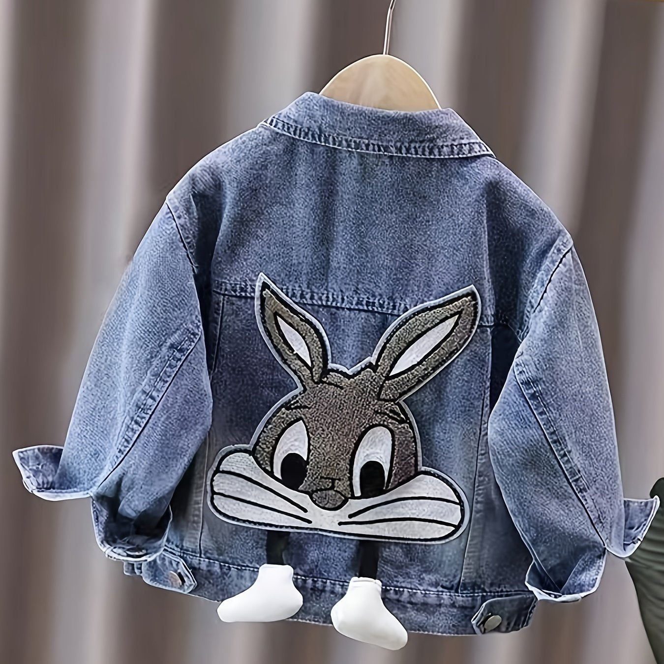 Soft and comfortable, this Girls' 3D Bunny Denim Jacket is perfect for casual spring/fall wear.