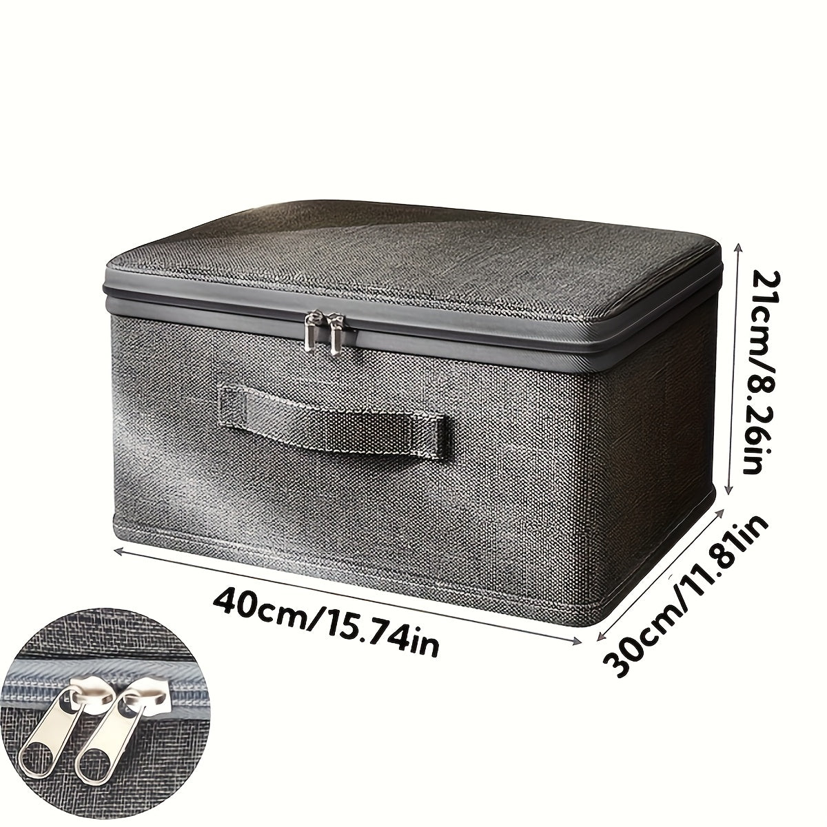 Large foldable storage bags with reinforced handles for clothes, blankets, comforters, and pillows in gray.