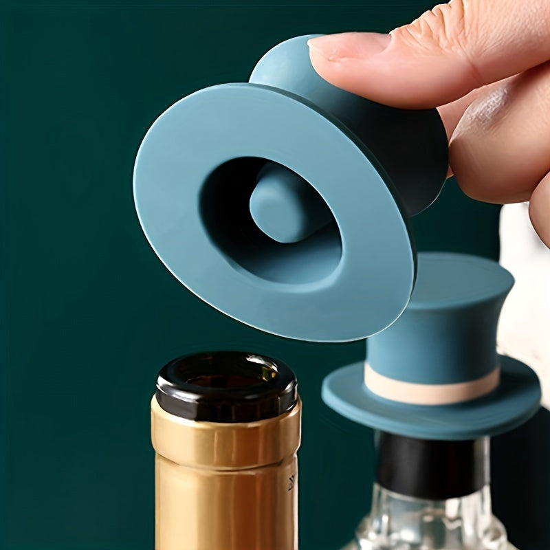 Silicone wine bottle stopper for red and champagne bottles to keep them fresh and dust-free.