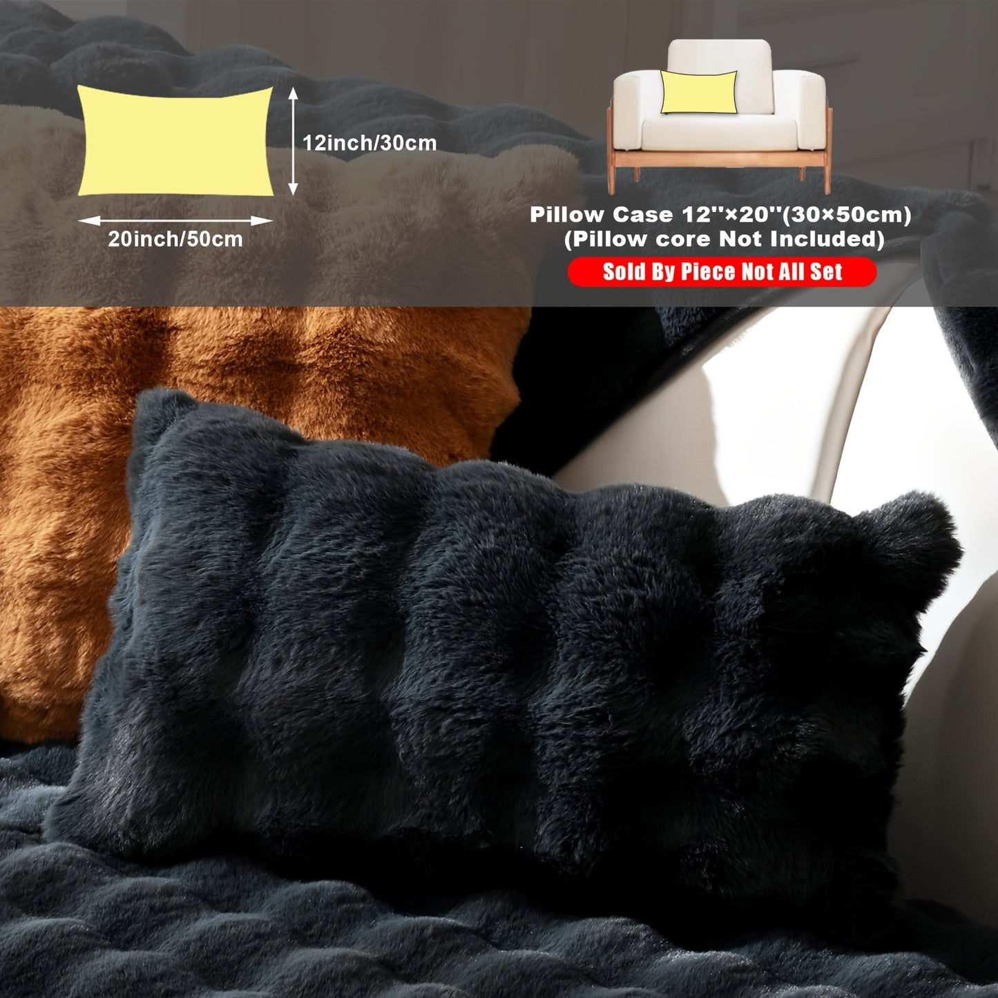 New Bubble Fleece Sofa Cover available in 8 colors with modern design, pet-friendly, and machine washable. Suitable for 2, 3, 4, and combination sofas, with 450-500g fabric weight and long pile fleece. No print, with other craftsmanship included.