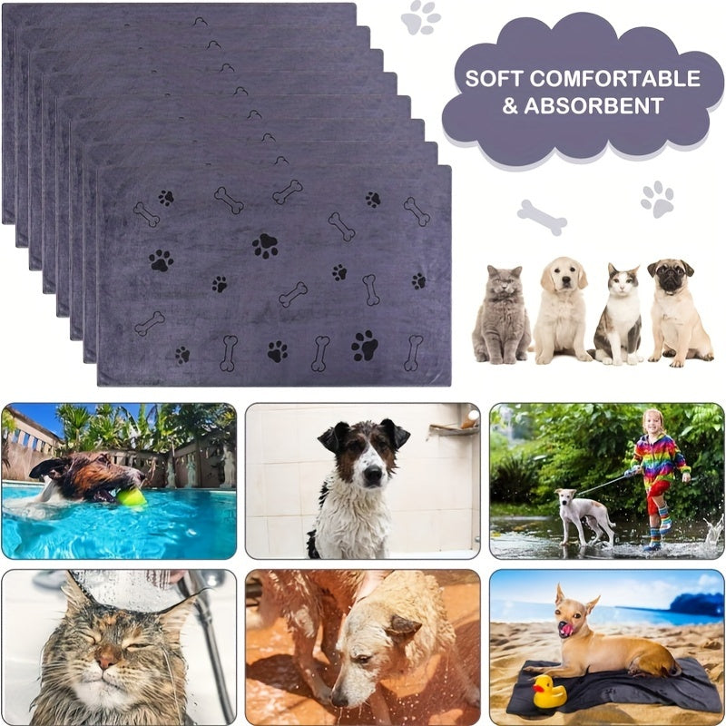 Bulk microfiber dog towels for quick drying, ideal for pet grooming.