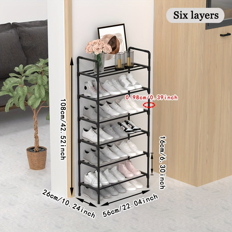 Easy to install and space-saving shoe rack with multiple layers – ideal for storing shoes and boots in entryways, living rooms, and bedrooms. The metal storage design offers a large capacity for organizing your footwear.