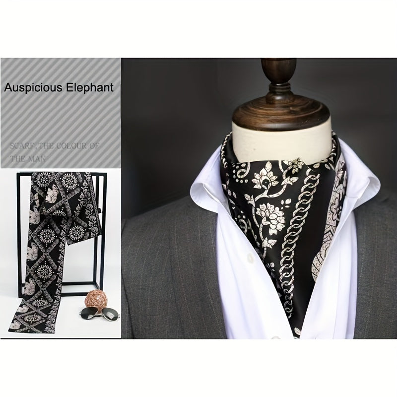 Stylish Men's Scarves: British Vintage Suit Shirt Twill Scarf with Printed Double-layer for Business - Unisex Wraps