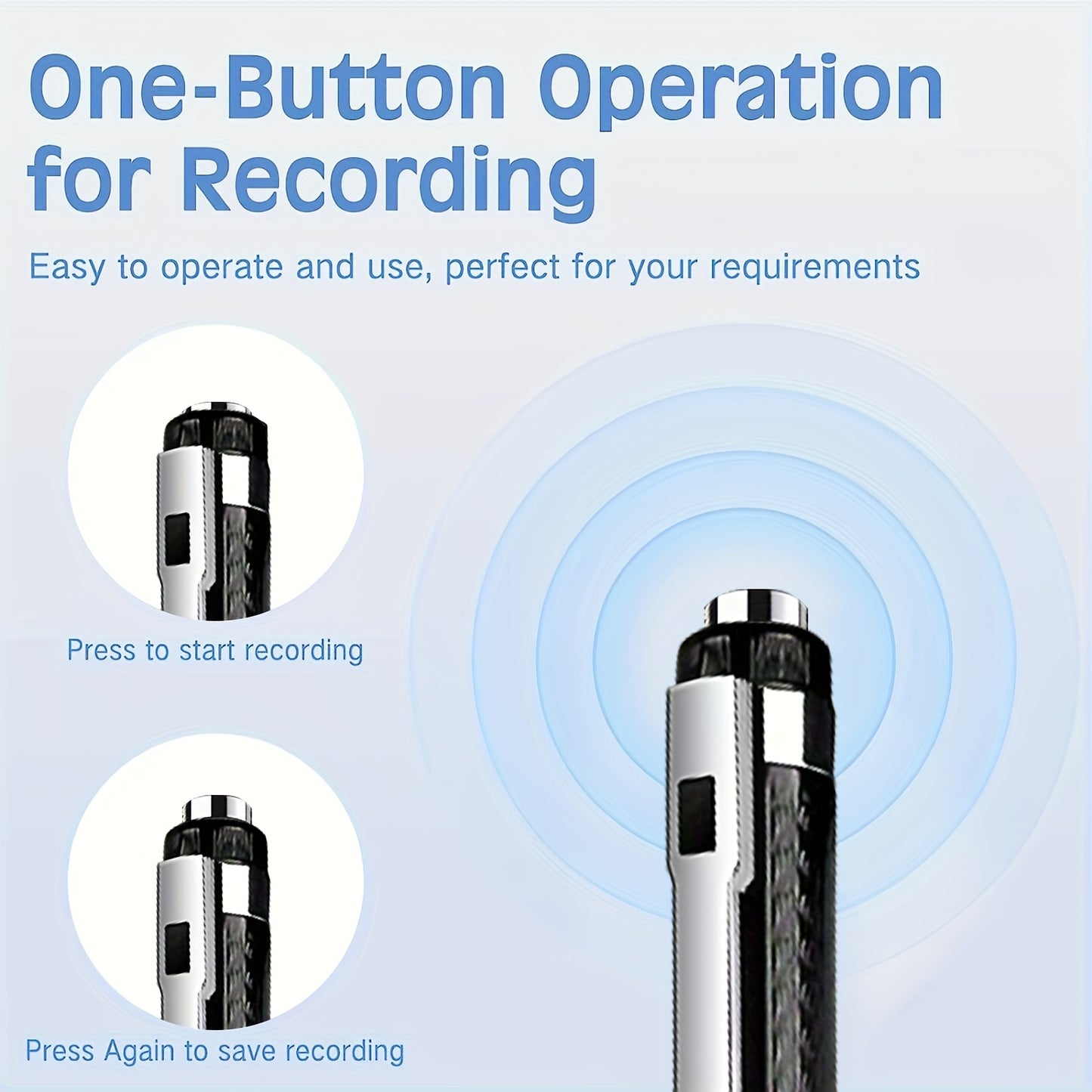 1pc Digital Voice Recorder with 64GB or 32GB storage, noise reduction, rechargeable, voice activated, and portable for lectures, meetings, interviews, and concerts.