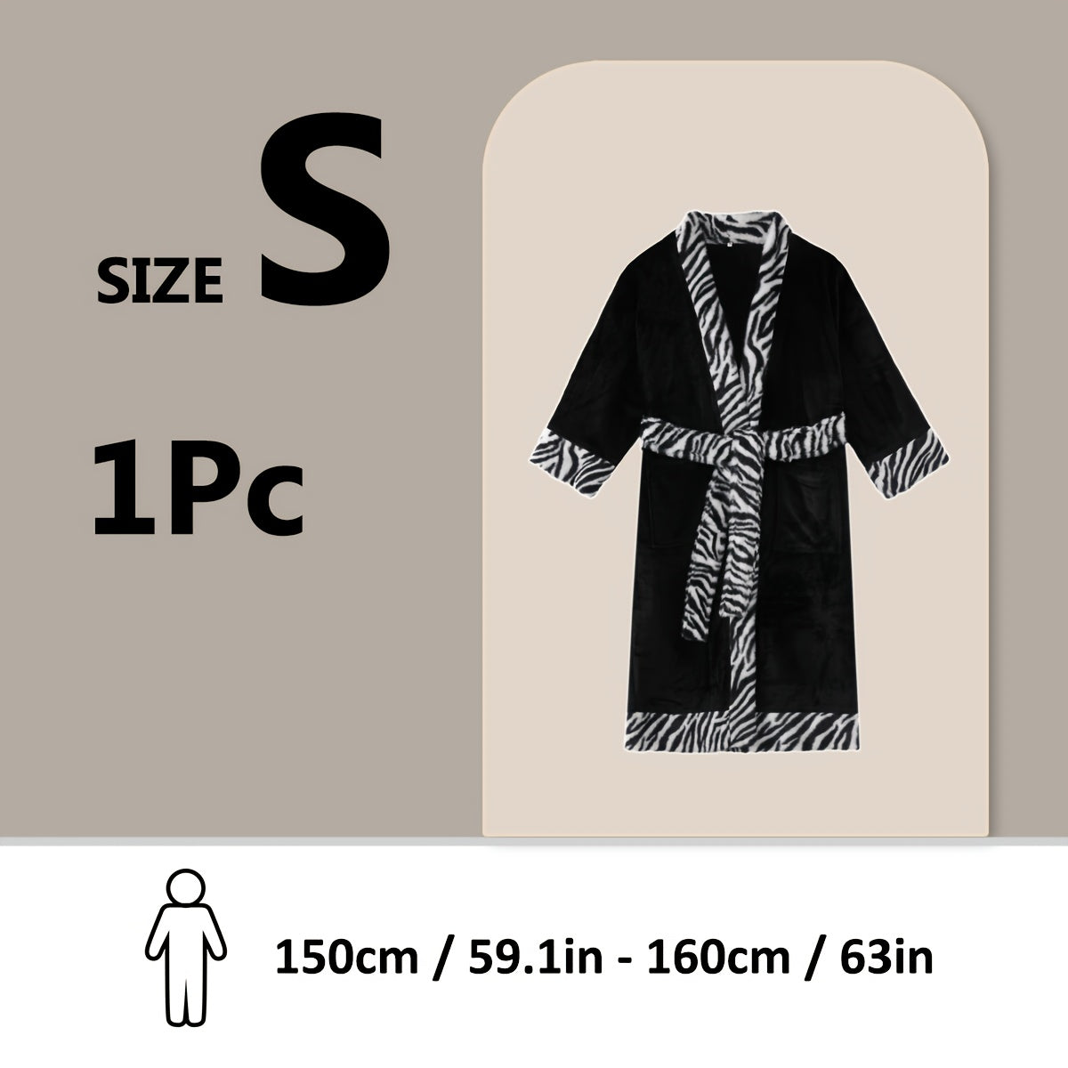 Soft unisex bathrobe with animal print trim, polyester & polyamide blend, machine washable, character themed.