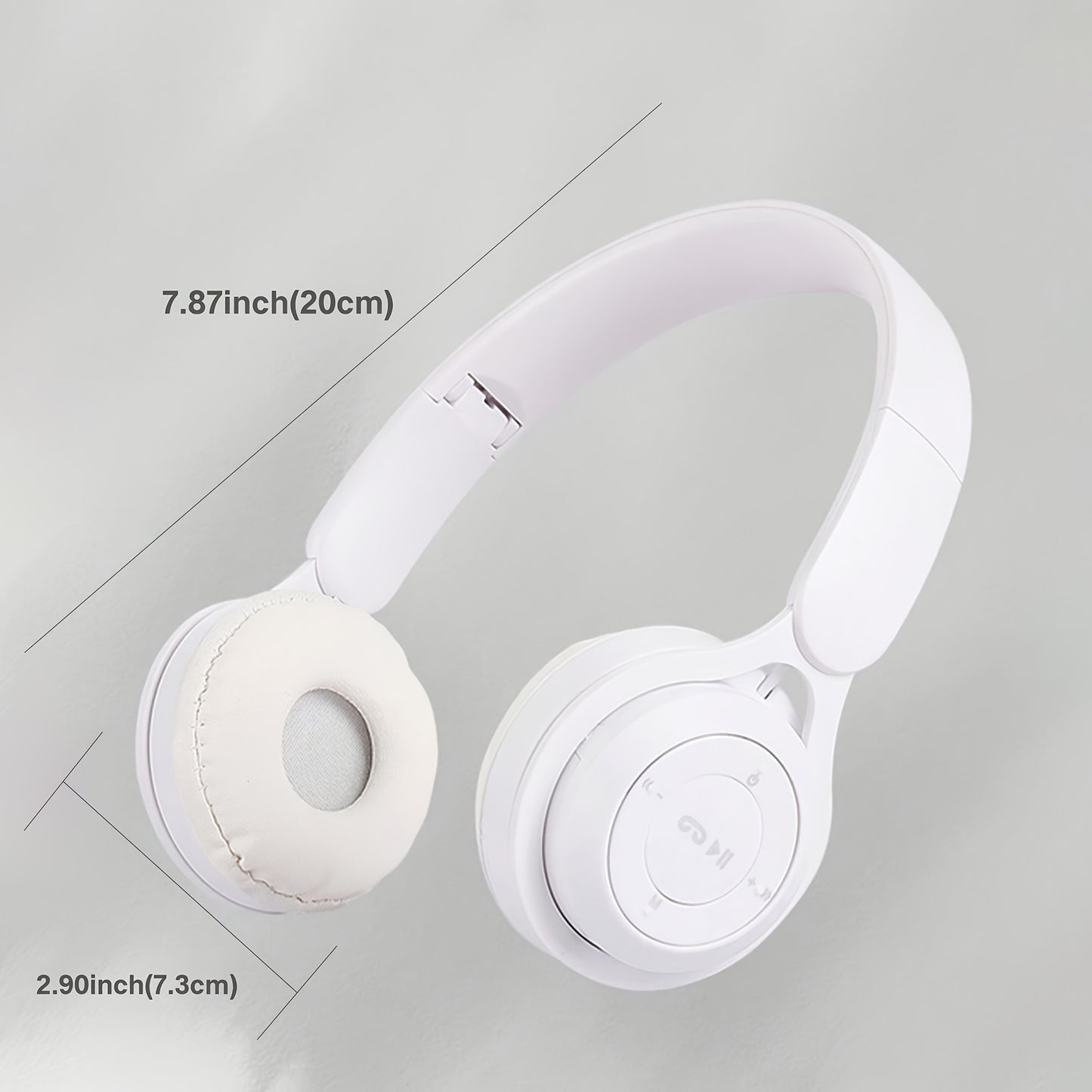 Wireless over-ear headset with 20 hours of playtime, foldable and comfortable for travel, home, office, suitable for kids, teens, adults, girls, and women.