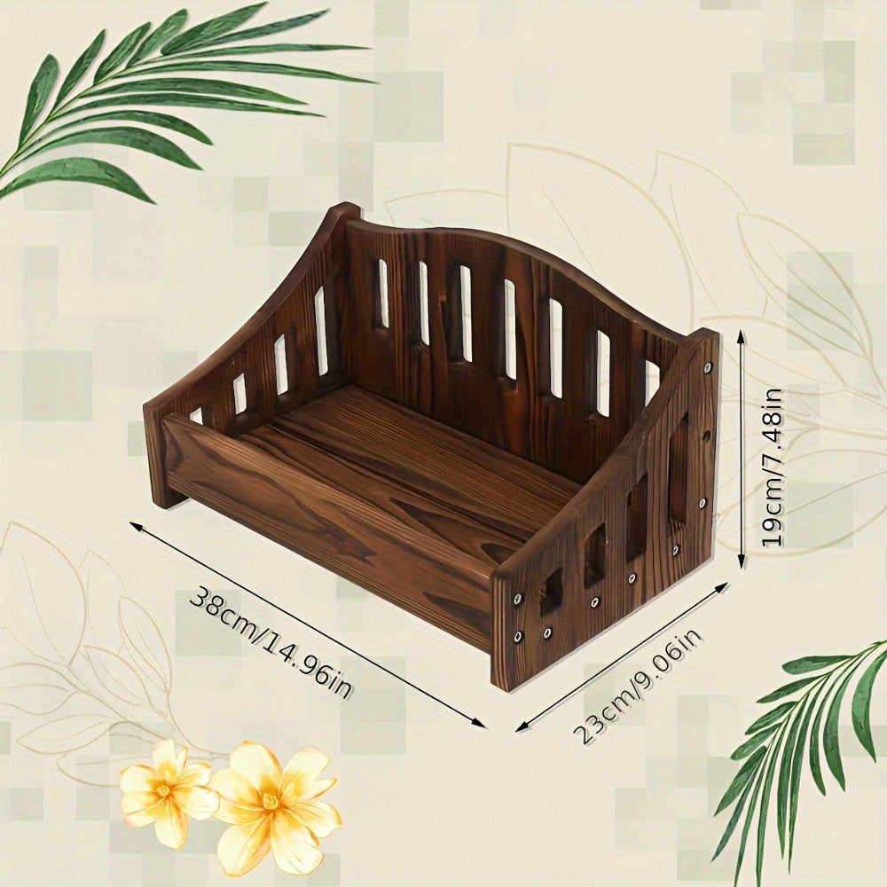 Newborn photography props including wooden bed and crib, introduced as new products in international trade.