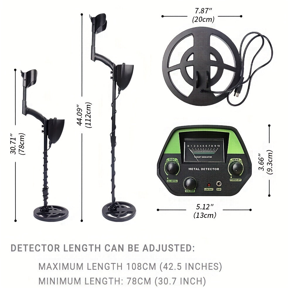 Portable, battery-free GTX 5030 Metal Detector detects copper and iron coins with high precision and ease of use.