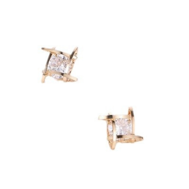 These elegant and luxurious S925 sterling silver post earrings feature synthetic cubic zirconia in an irregular shape, making them a stylish choice for women's fashion jewelry. Perfect for everyday wear or as a special gift, they are ideal for