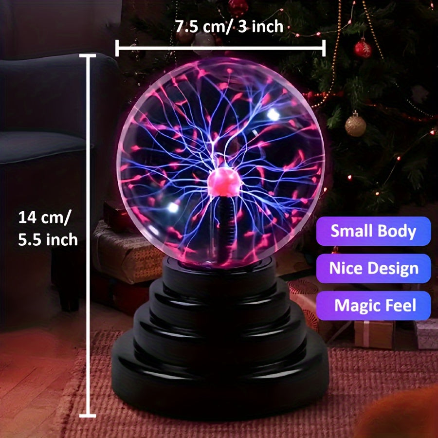 Plasma Ball, Touch Sensitive USB Powered Magic Static Electricity Lamp - Perfect for Parties, Home Décor, and Birthdays