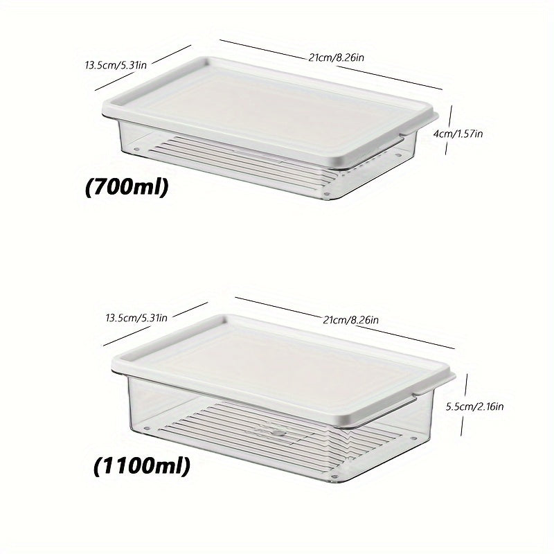 Set of PET Multipurpose Freezer Safe Storage Containers with Flip Top Lids, Includes 700ml & 1100ml Reusable Square Food Containers for Meat Storage, Freezer Safe from -20°C to -70°C.