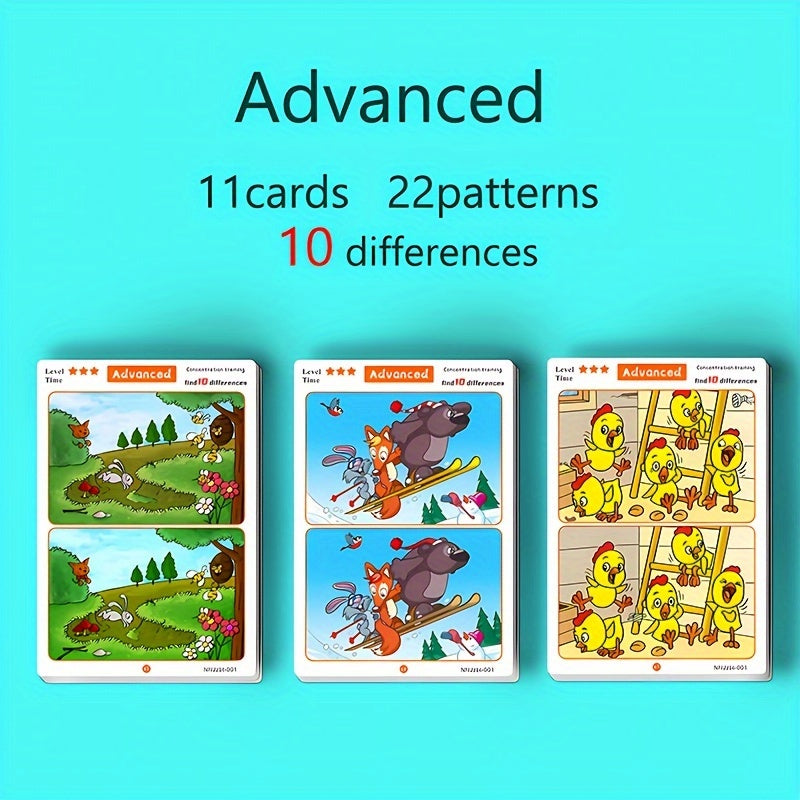 Find the difference: fun, engaging concentration game where you locate and erase different objects on picture cards.