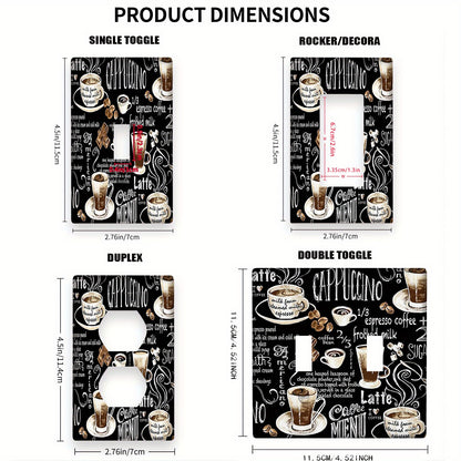 Стильная настенная плита с кофейным узором - на 1 или 2 гнезда, декоративная крышка для розетки для спальни и кухни