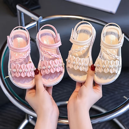 Peyour 2024 Elegant Sandals: Fashionable princess beach shoes with magic tape closure, made of durable PVC for indoor/outdoor use in spring/summer.