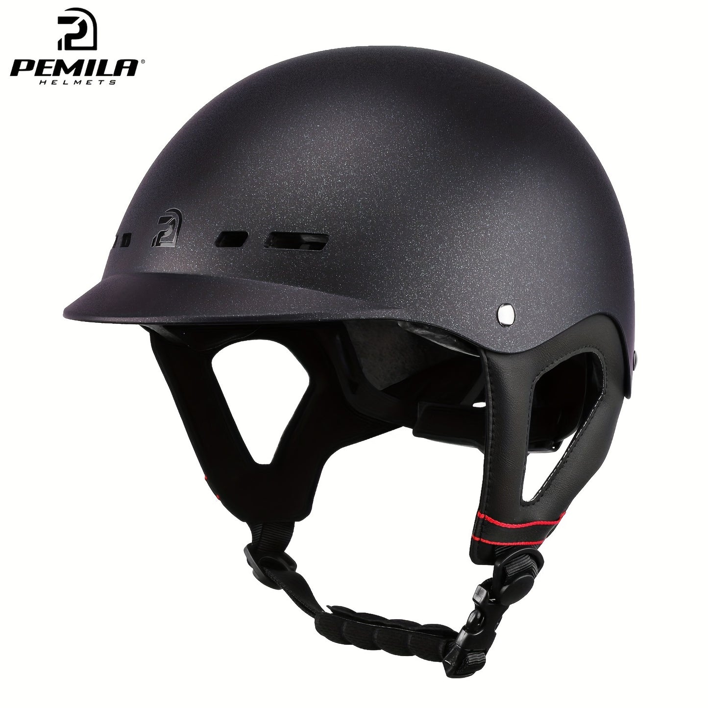 PEMILA Classic adult riding helmet with ABS shell and adjustable chin strap in various colors.