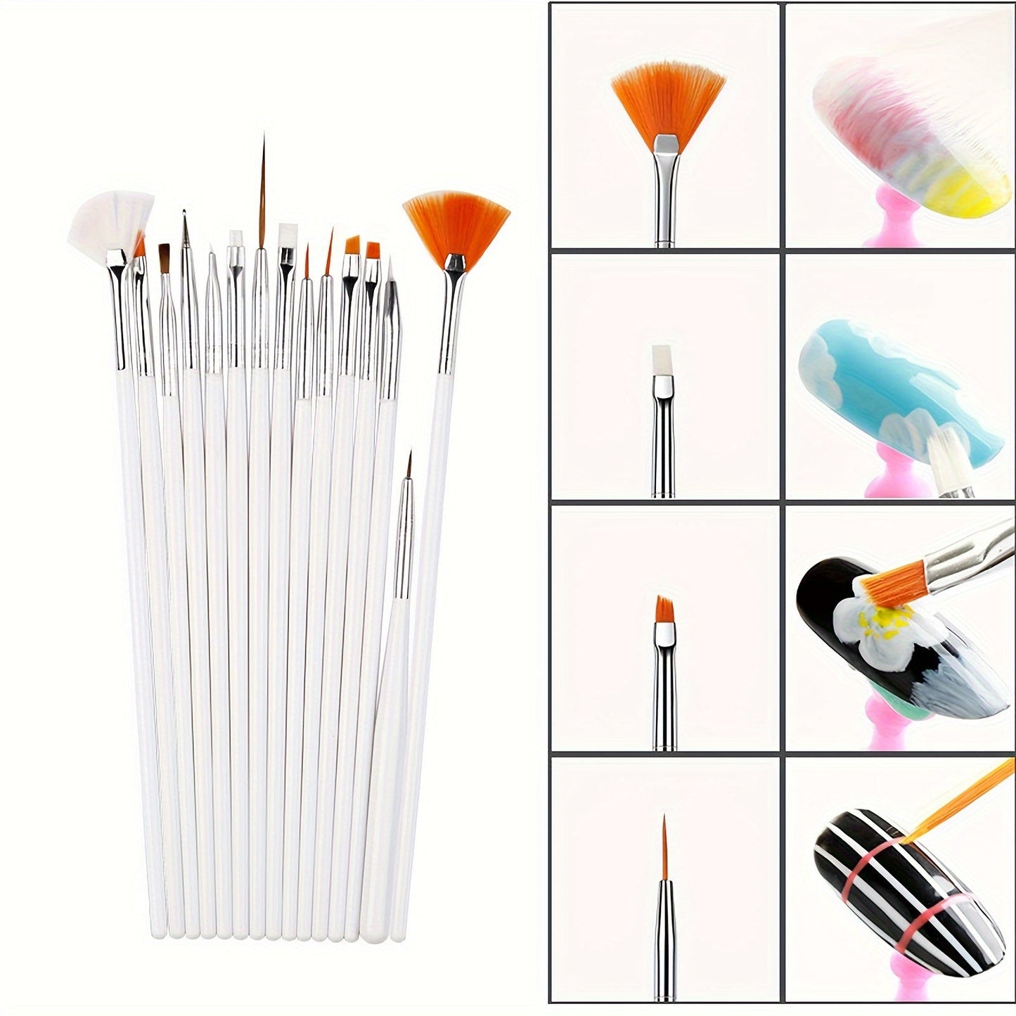 Set of 15 Cake Decorating Brushes for painting and decorating cakes. Includes food paint brush, fondant brush, cookie brushes, and icing pastry brush. Perfect for baking and DIY projects. Ideal for cake decorating and painting.