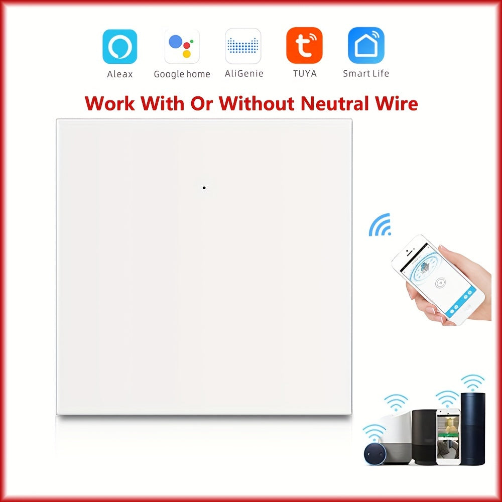 Chevolink Smart WiFi Wall Light Switch with voice control through Amazon Alexa & Google Assistant. Single pole button switch with wireless app control using Tuya Smart Life. Works with