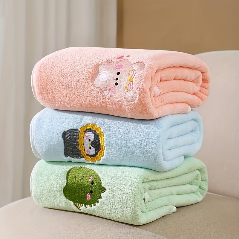 Set of 2 Bindi Monkey Hooded Baby Bath Towels, Made with Super Soft Polyester, Highly Absorbent and Fast Drying, Double Layered Coral Fleece, Safe for Sensitive Baby Skin, Ideal for Ages 0-3