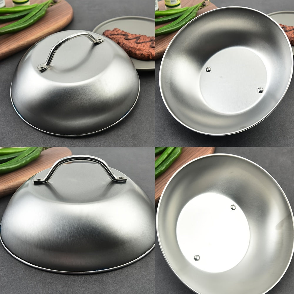 Stainless Steel Steak Cover - Perfect for BBQ Grilling Outdoors

This durable thicken Western Steak Cover is ideal for use in restaurants or at home. With a convenient hand handle, this hemispherical cover provides excellent coverage for your steak while